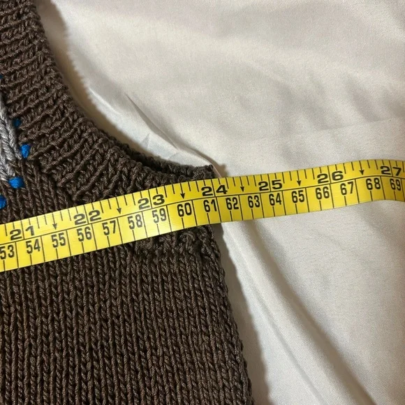 Vtg 90s Berek Marta D Sweater Vest M Wearable Art Hand Knit Western Cowgirl - Picture 10 of 16